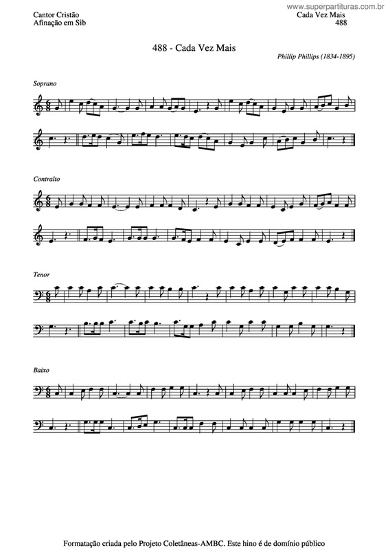 Partitura da música Cada Vez Mais v.3