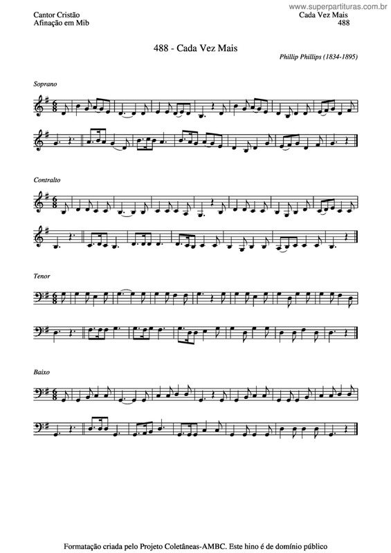 Partitura da música Cada Vez Mais v.4