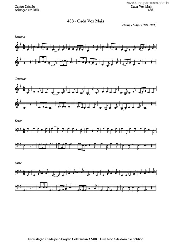 Partitura da música Cada Vez Mais v.4