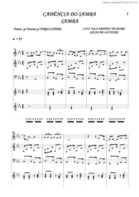Partitura da música Cadência Do Samba v.4