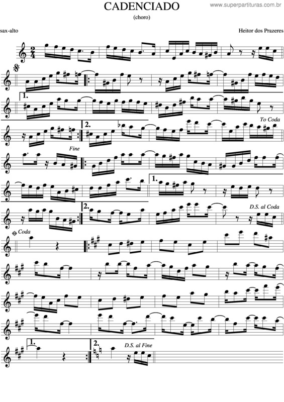 Partitura da música Cadenciado