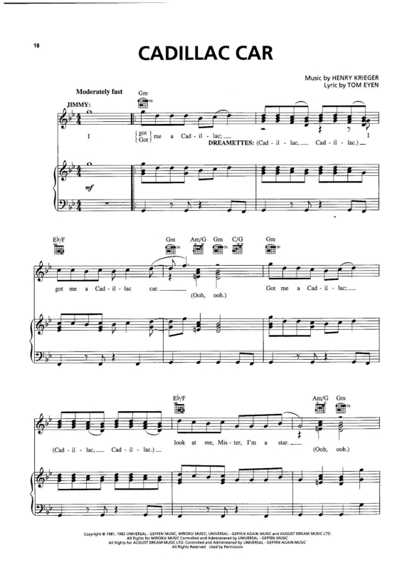 Partitura da música Cadillac Car