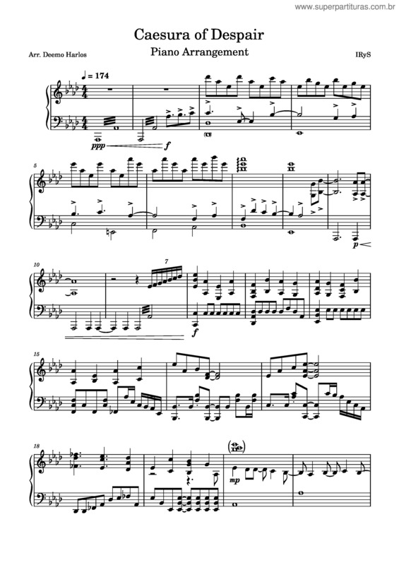 Partitura da música Caesura Of Despair – Irys