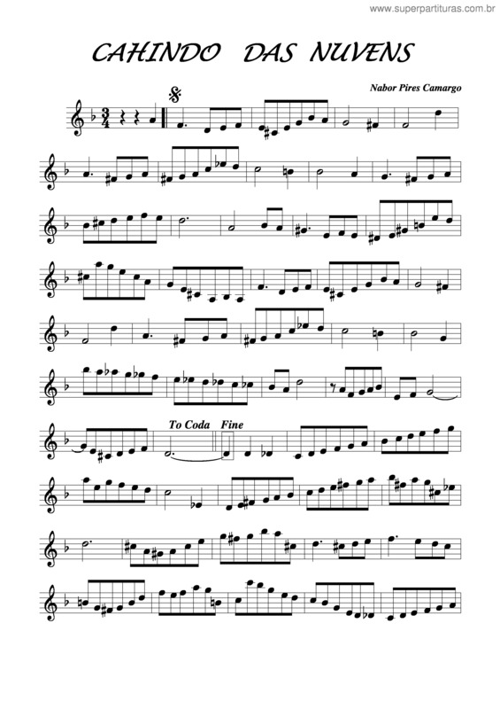 Partitura da música Cahindo Das Nuvens