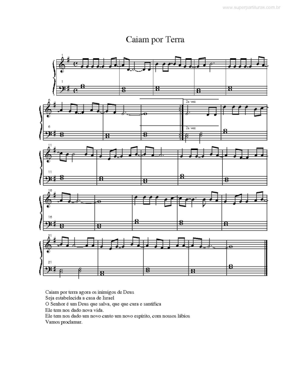 Partitura da música Caiam por Terra