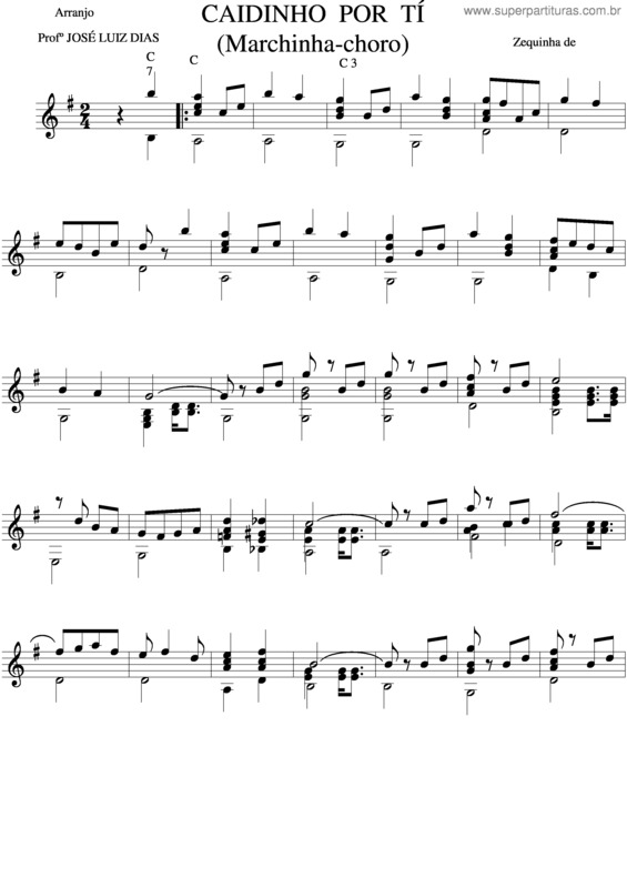 Partitura da música Caidinho Por Tí v.2