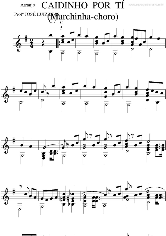 Partitura da música Caidinho por Ti