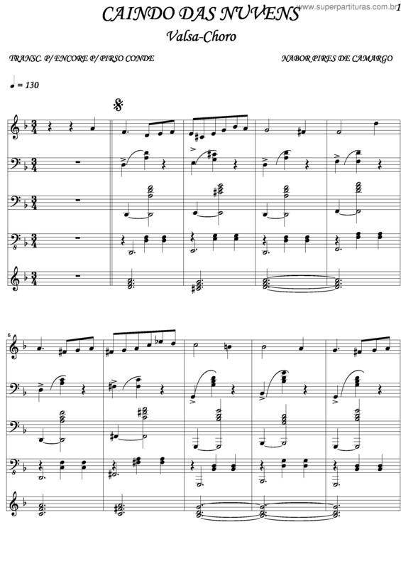 Partitura da música Caindo Das Nuvens v.2