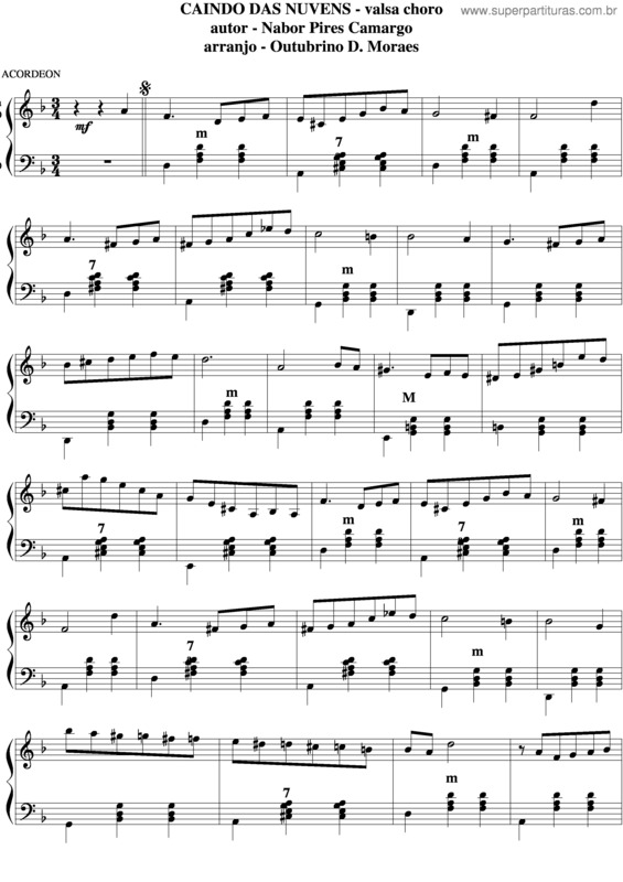 Partitura da música Caindo Das Nuvens v.4