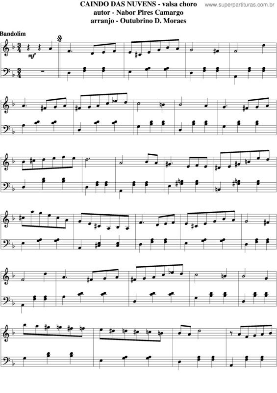 Partitura da música Caindo Das Nuvens v.6