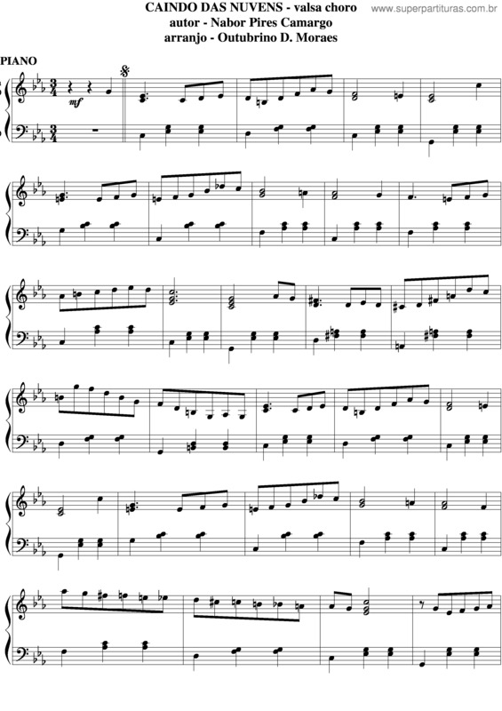 Partitura da música Caindo Das Nuvens v.7