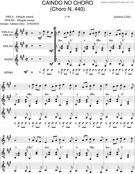 Partitura da música Caindo No Choro v.3