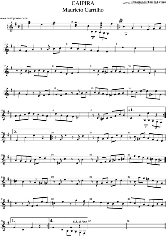 Partitura da música Caipira v.2