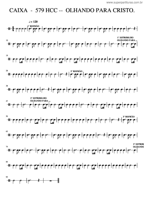 Partitura da música Caixa – 579 Hcc –– Olhando Para Cristo.