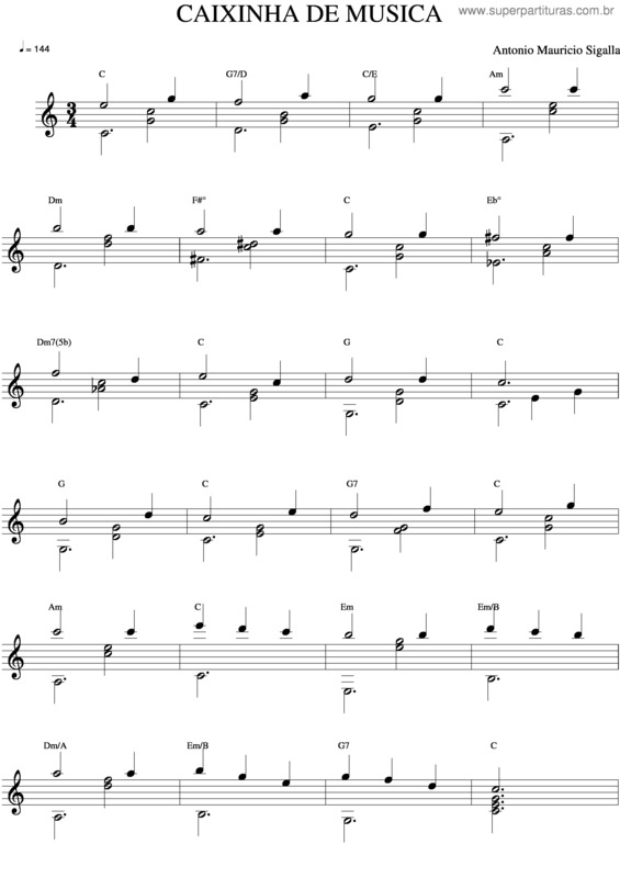 Partitura da música Caixinha De Música v.2