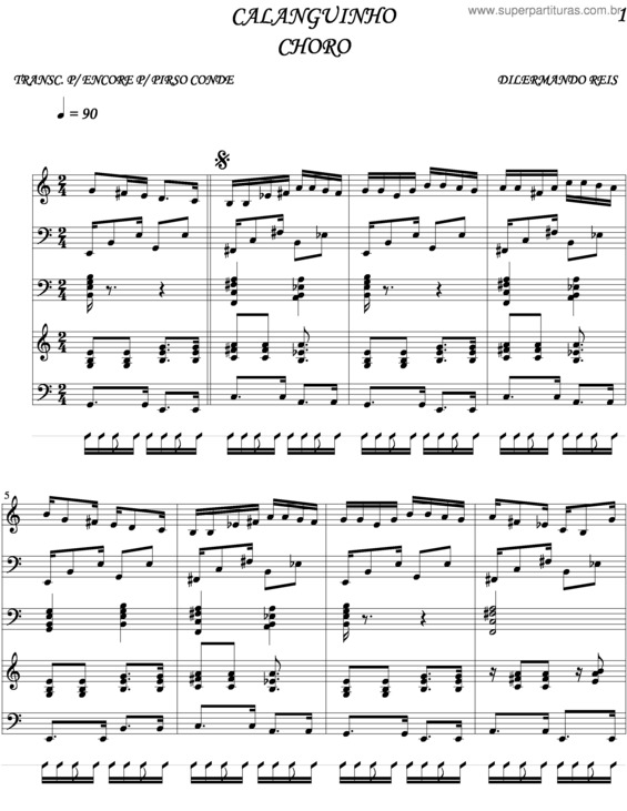 Partitura da música Calanguinho v.2