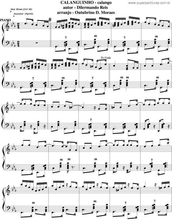 Partitura da música Calanguinho v.4