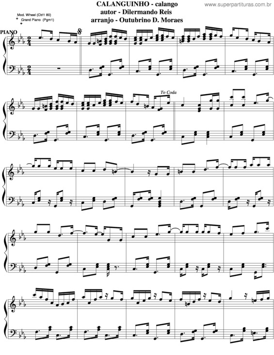 Partitura da música Calanguinho v.5