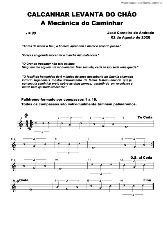Partitura da música Calcanhar Levanta Do Chão
