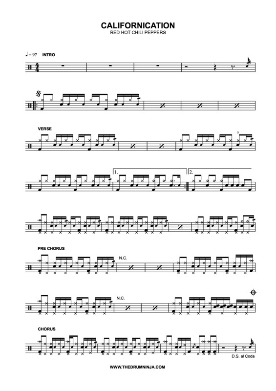 Partitura da música Californication v.8