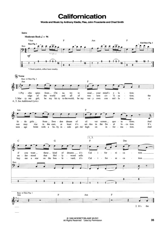 Partitura da música Californication v.9