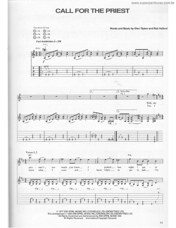 Partitura da música Call for the priest