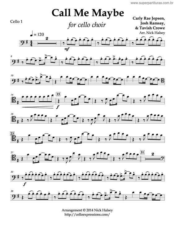 Partitura da música Call Me Maybe v.2