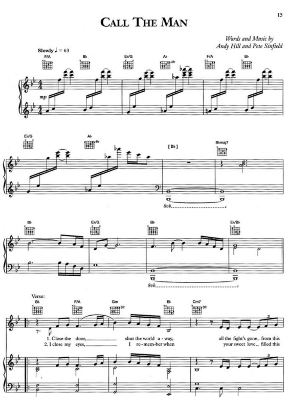 Partitura da música Call the Man