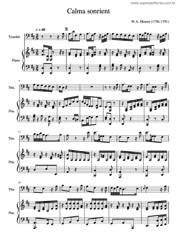 Partitura da música Calma Sonrient
