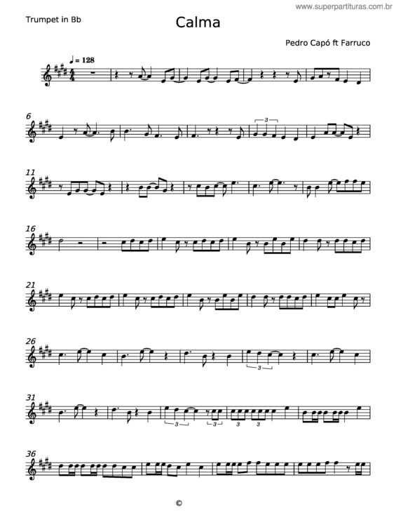 Partitura da música Calma v.10