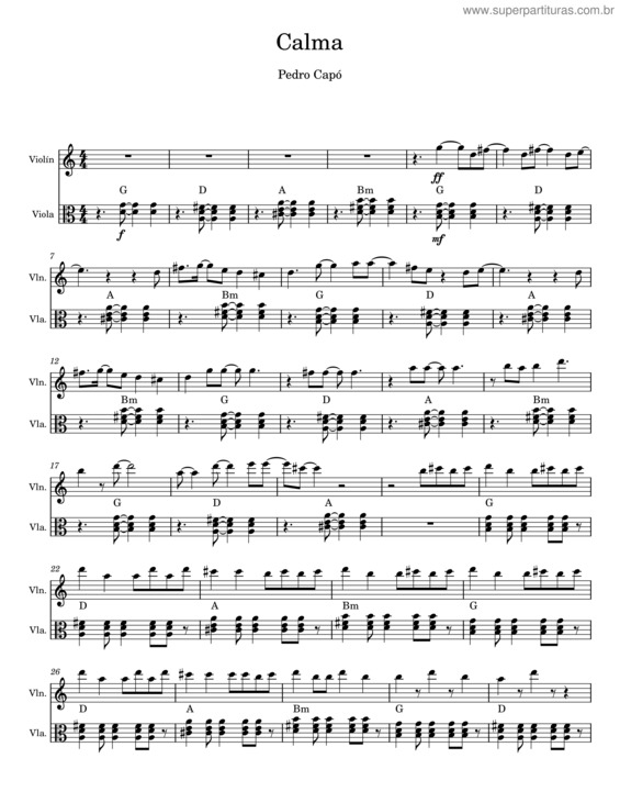 Partitura da música Calma v.11