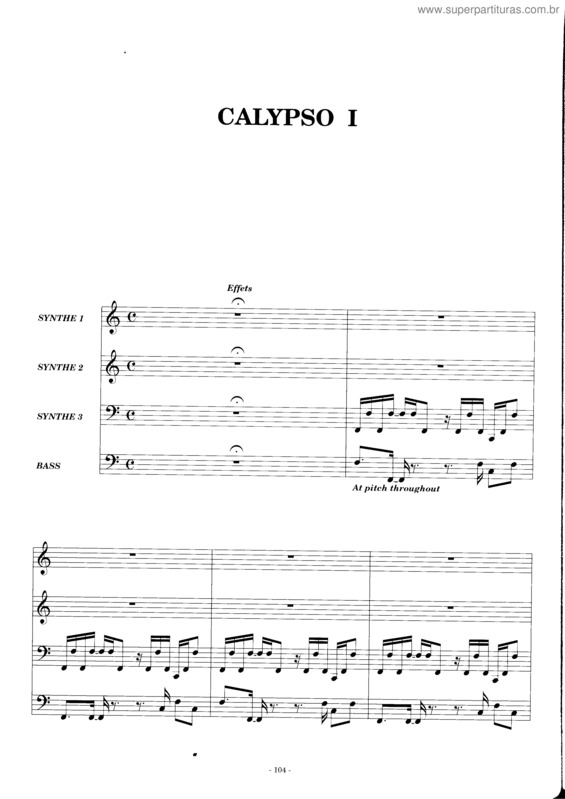 Partitura da música Calypso I