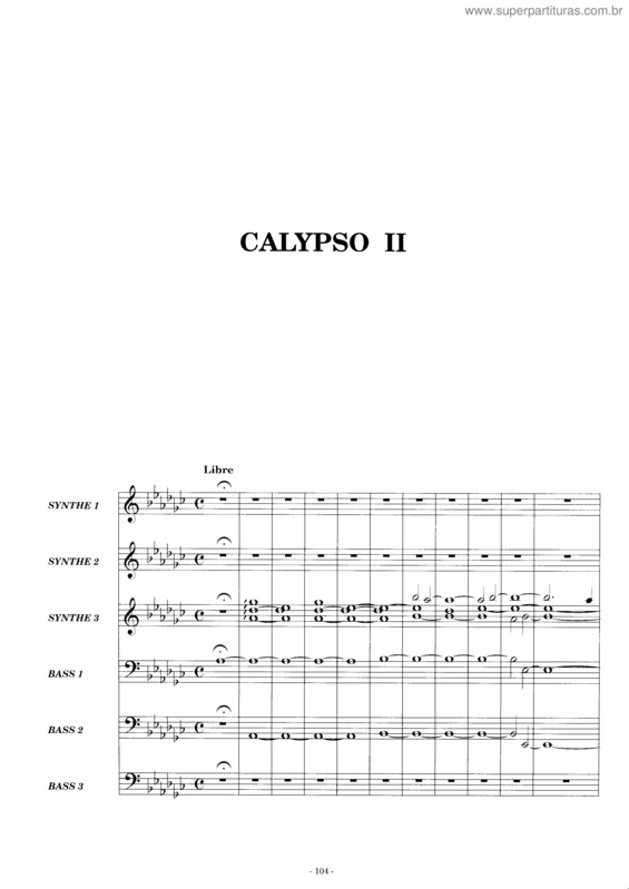 Partitura da música Calypso II
