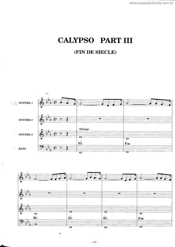 Partitura da música Calypso III