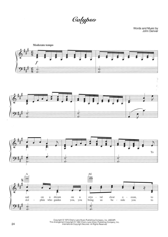 Partitura da música Calypso v.2