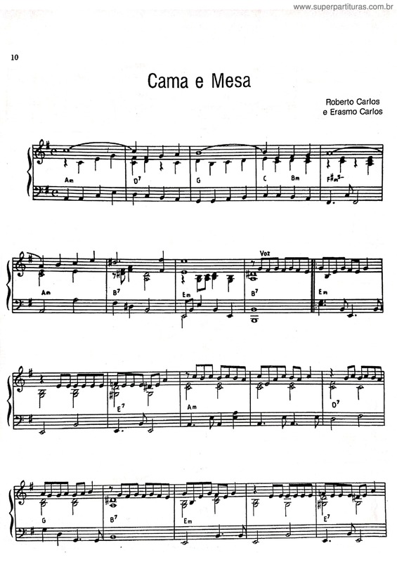 Partitura da música Cama E Mesa v.7