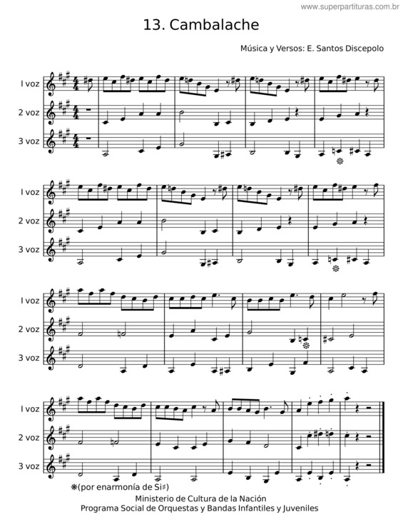 Partitura da música Cambalache – Enrique Santos Discépolo v.2