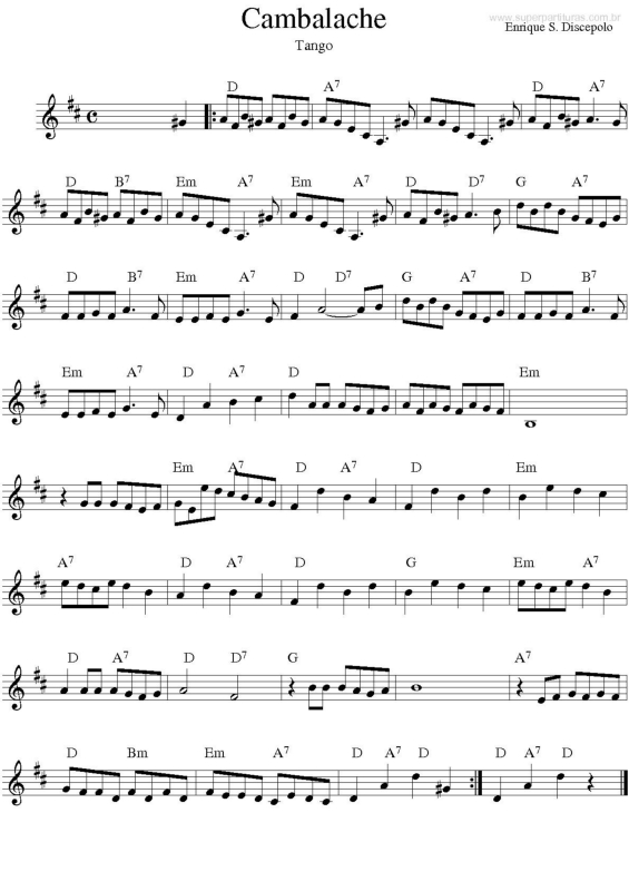 Partitura da música Cambalache