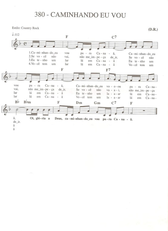 Partitura da música Caminhando Eu Vou