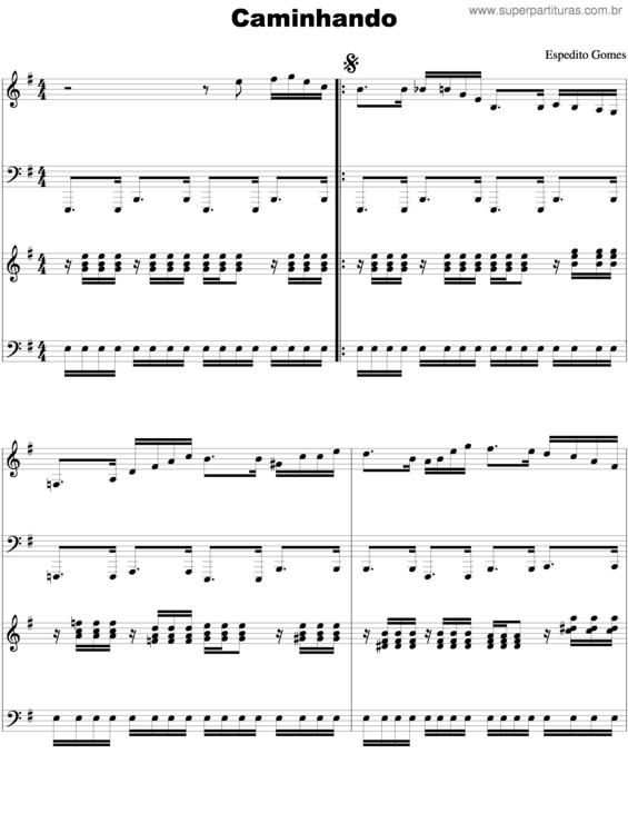 Partitura da música Caminhando v.2