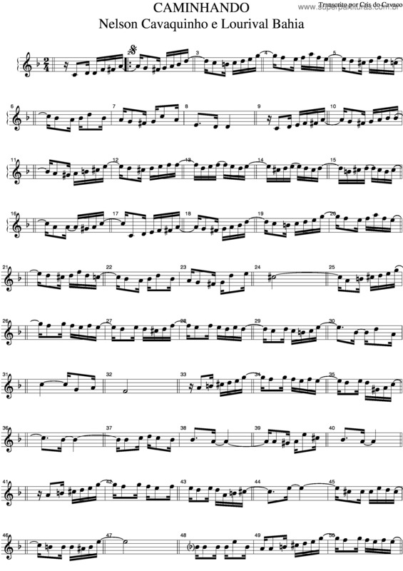 Partitura da música Caminhando v.3