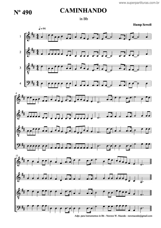 Partitura da música Caminhando v.8