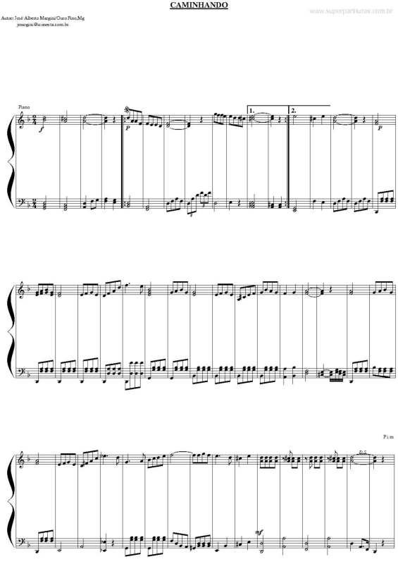 Partitura da música Caminhando