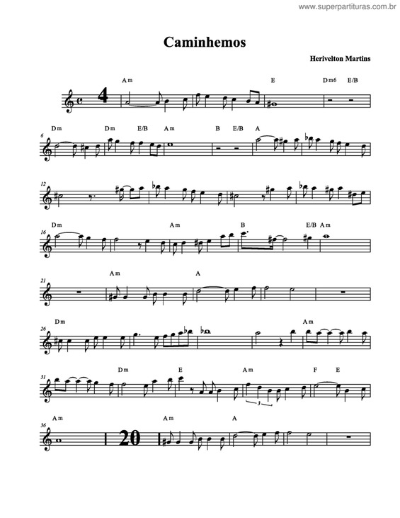 Partitura da música Caminhemos v.2