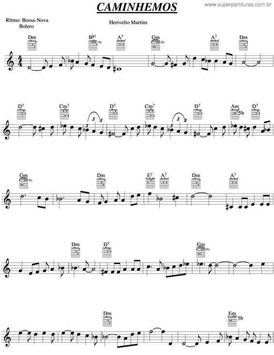 Partitura da música Caminhemos v.3