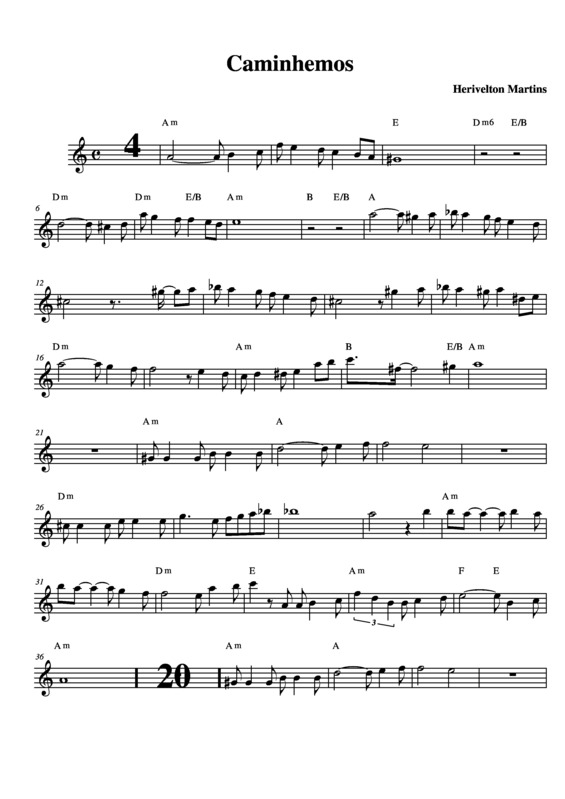 Partitura da música Caminhemos v.6