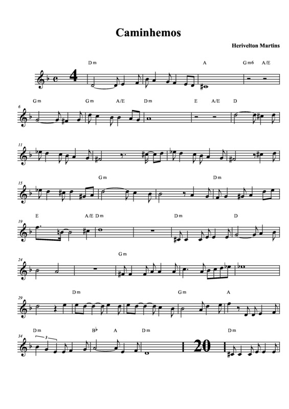 Partitura da música Caminhemos v.7