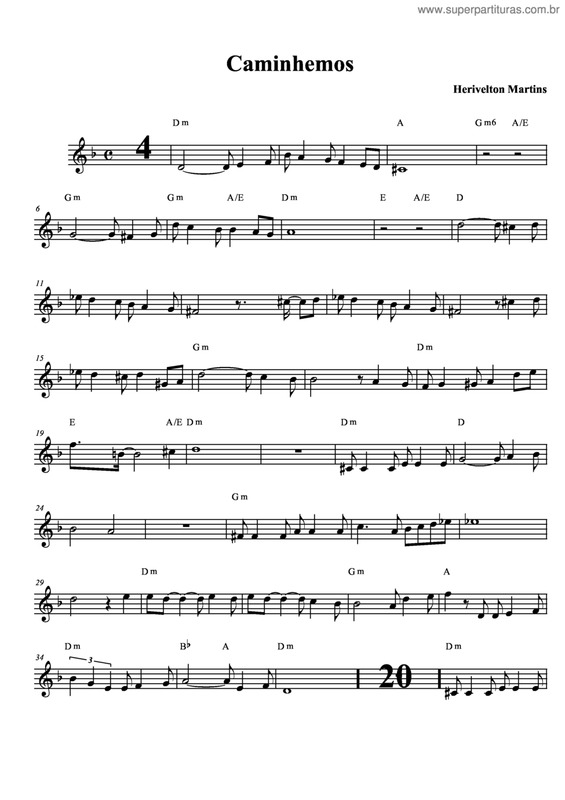 Partitura da música Caminhemos v.8