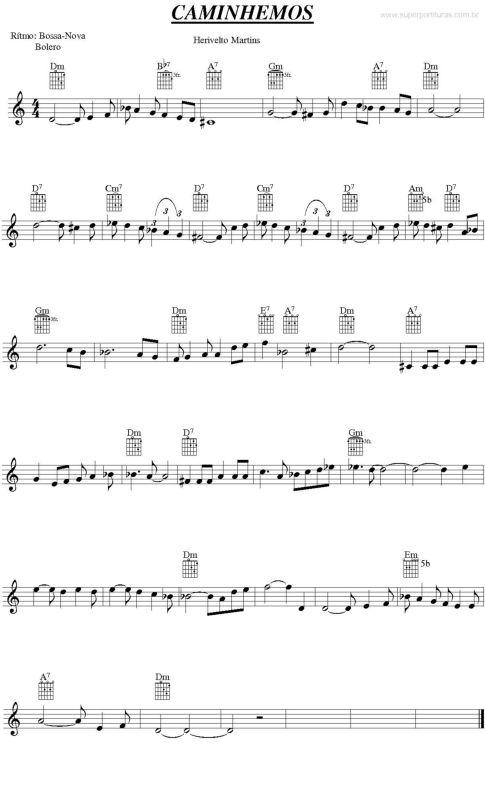 Partitura da música Caminhemos