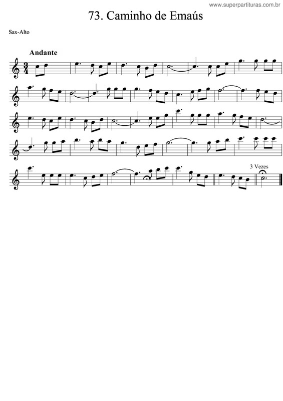 Partitura da música Caminho De Emaús